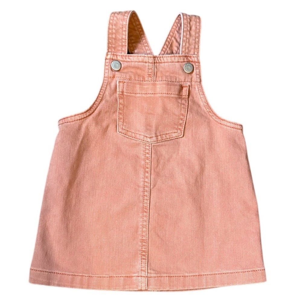 Y2K Old Navy Garment-Dyed Denim Jumper Dress Skirtall Overalls Baby Toddler Girl - Picture 2 of 13
